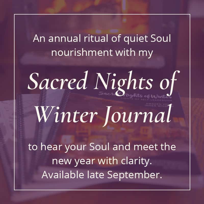 Sacred Nights of Winter Journal by women's empowerment coach Kim Marie for building self-trust and life and spiritual coaching